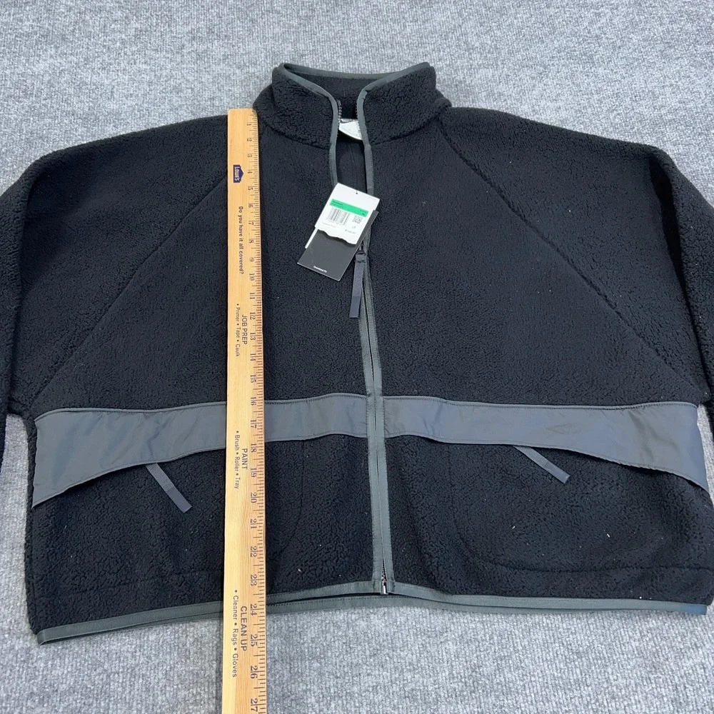 Nike Jacket Women XL Black Sportswear High-Pile Sherpa Full Zip Pockets Oversize